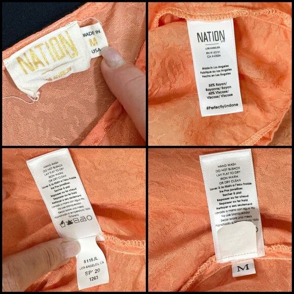 Nation LTD Penelope V Back Slip Dress in Tangerine SZ M $179 - Picture 11 of 11
